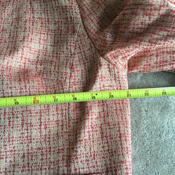 J Jill Women’s Blazer 14 Red Plaid Tweed Cropped Big Buttons Preppy Y2K Large - Picture 8 of 8